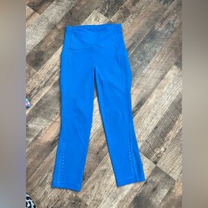 Lululemon Fast and Free Vibrant Blue High-Waisted Cropped Leggings